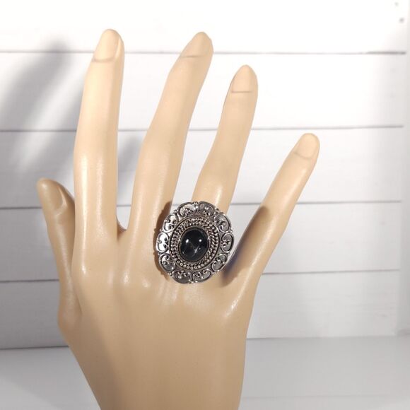 Black Star Diopside Statement Ring Size 8 - Picture 12 of 13